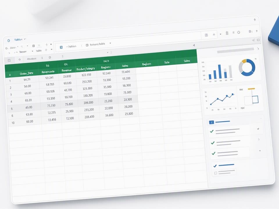 Structured data tables with clear column headers make formulas easier to write and dashboards faster to build.